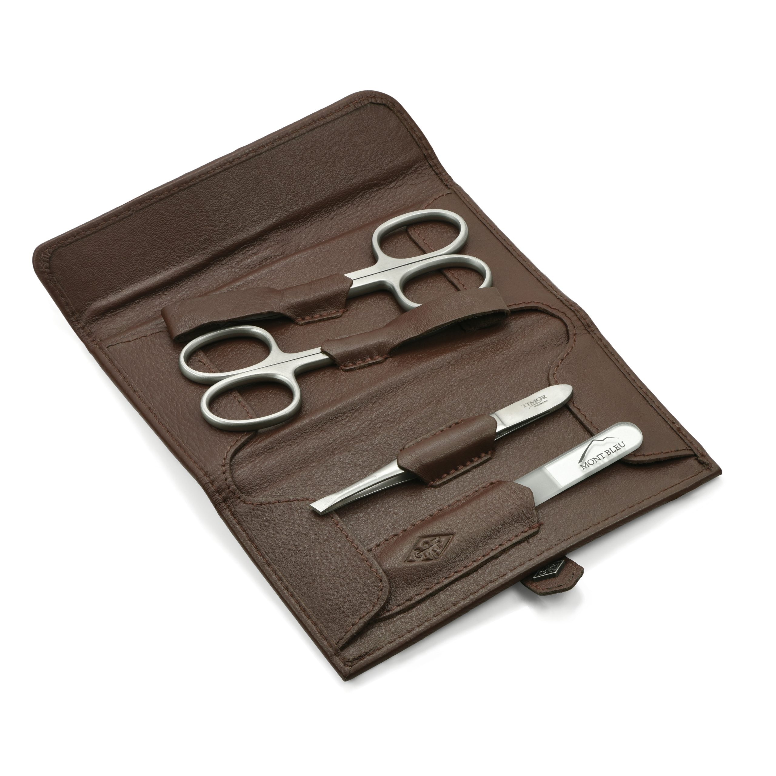 Giesen & Forsthoff's Timor 4-piece Manicure Set in Natural Oiled Leather Case with Vintage look