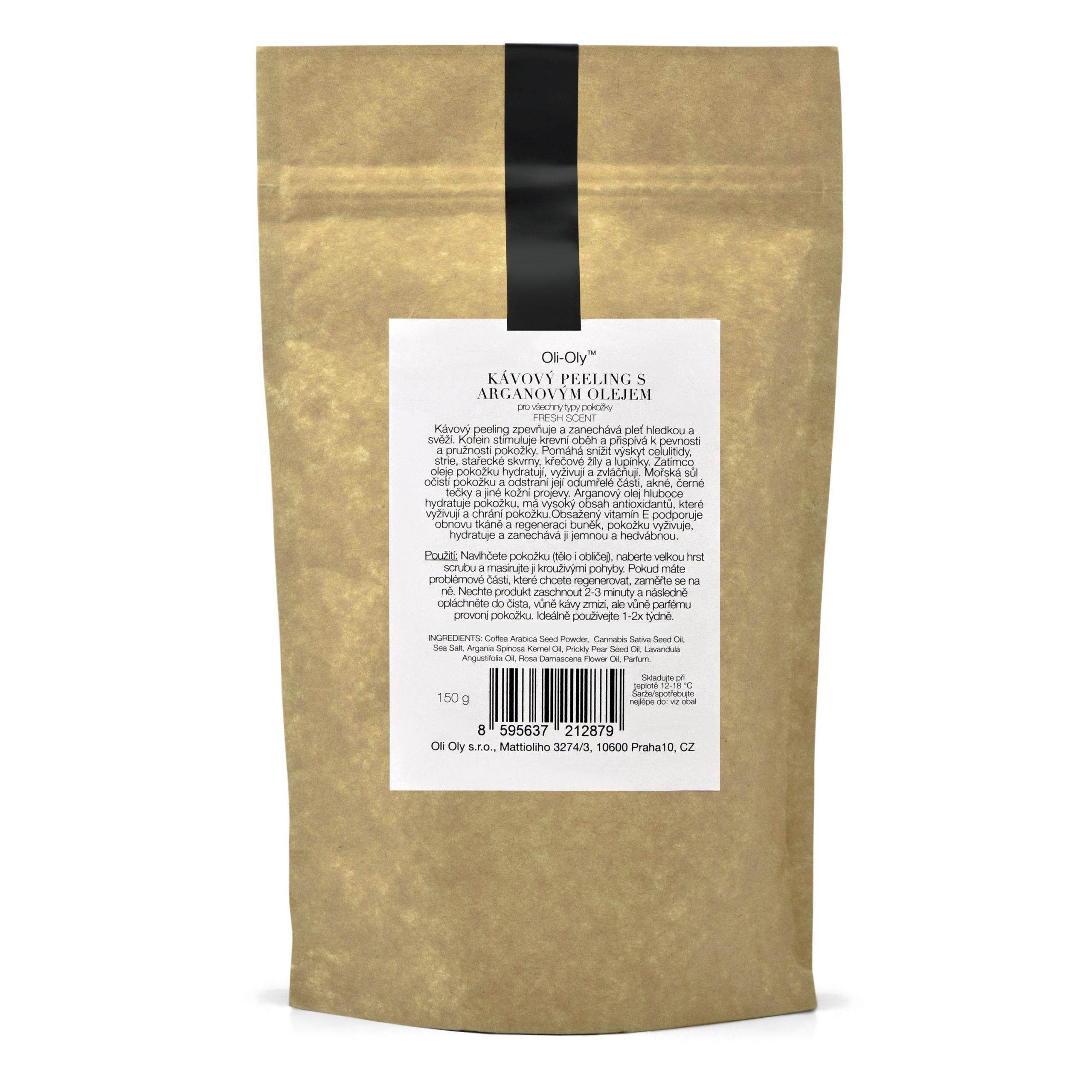 Oli-Oly Exfoliating Coffee Scrub with Argan Oil with Argan Oil, 150g, Unscented