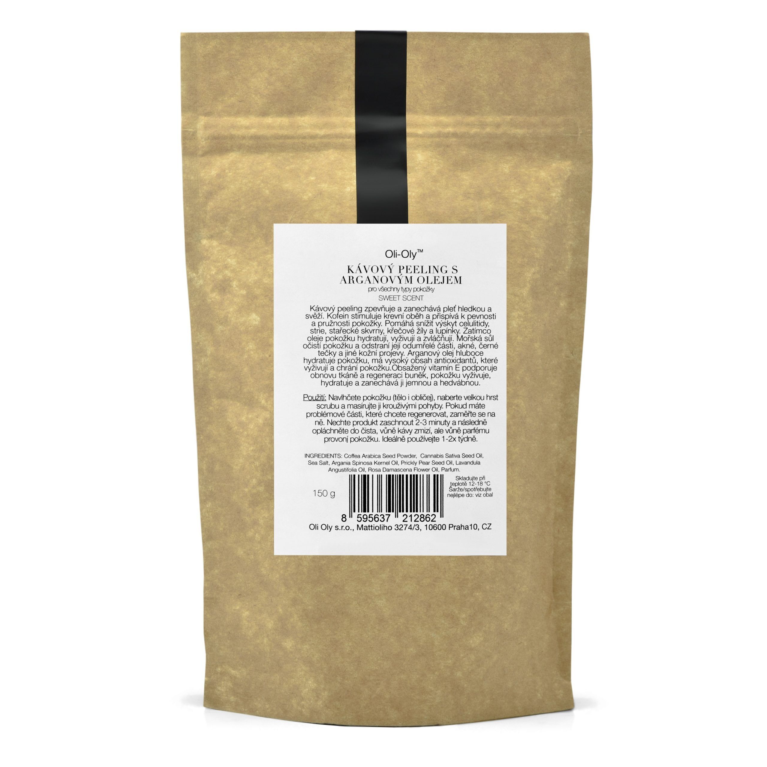 Oli-Oly Kawowy Peeling Złuszczający z Olejem Arganowym z Olejem Arganowym, 150g, Pachnący
