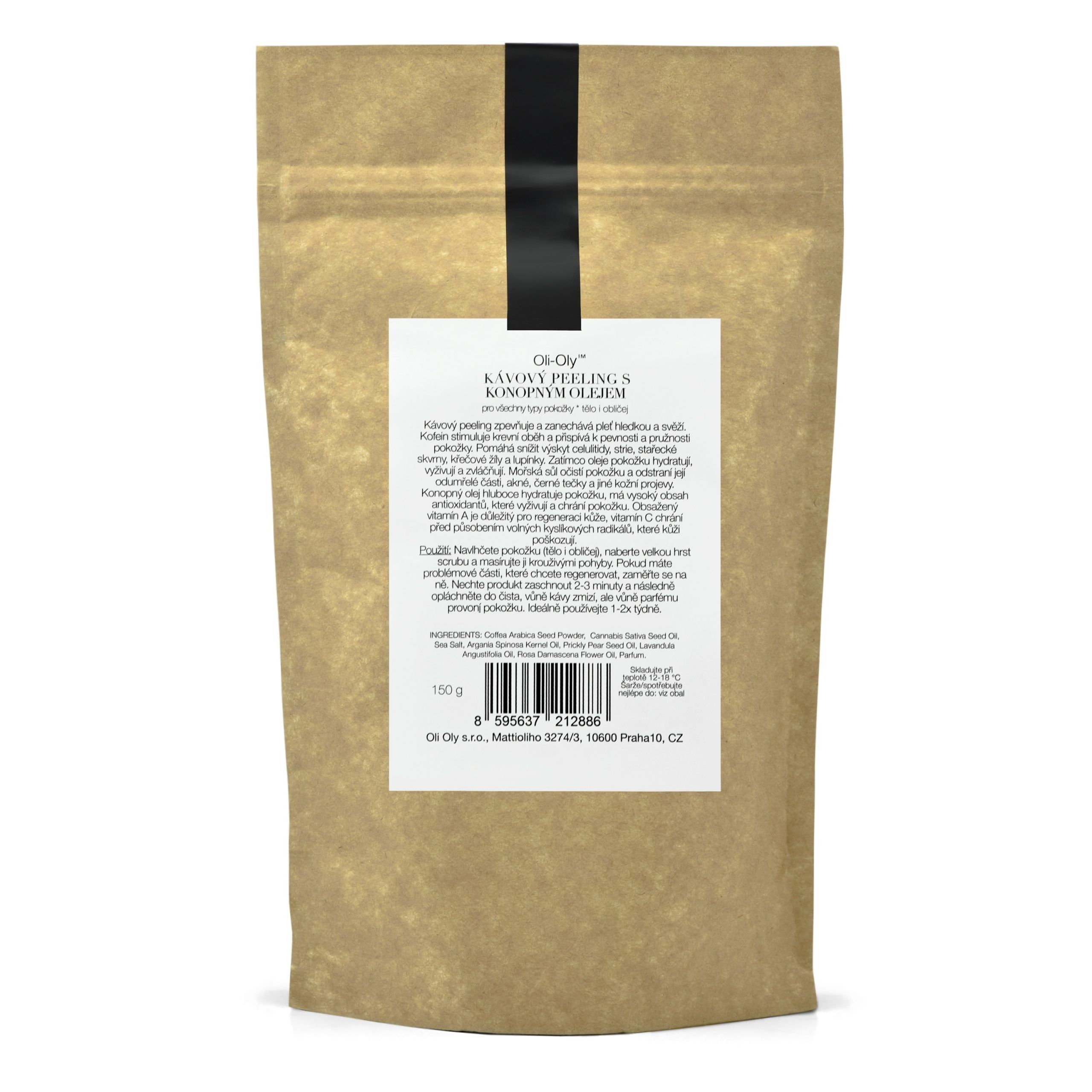 Oli-Oly Exfoliating Coffee Scrub with Cannabis Oil, 150g