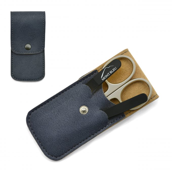 Mont Bleu 3-piece Manicure Set in Soft Leatherette Case