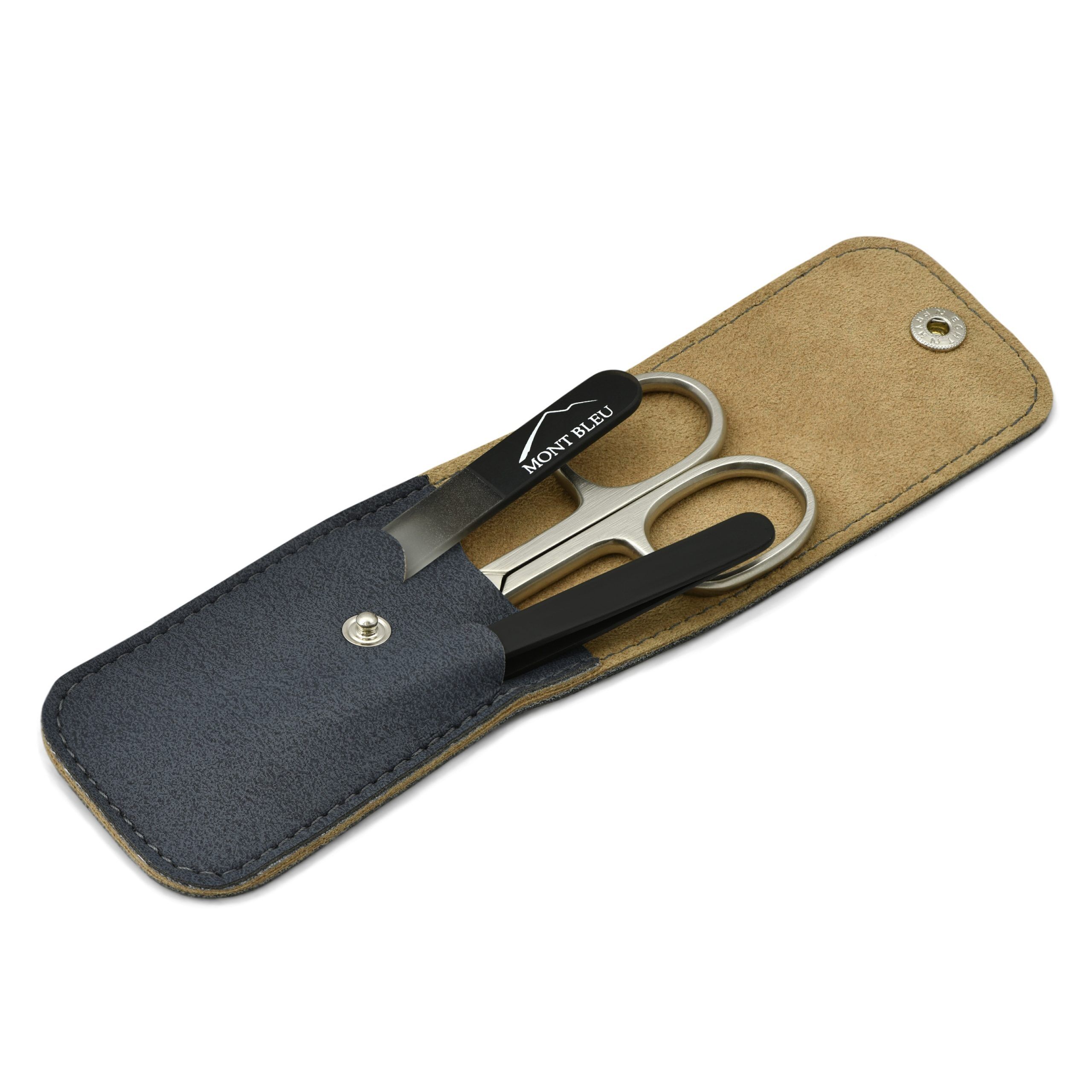 Mont Bleu 3-piece Manicure Set in Soft Leatherette Case