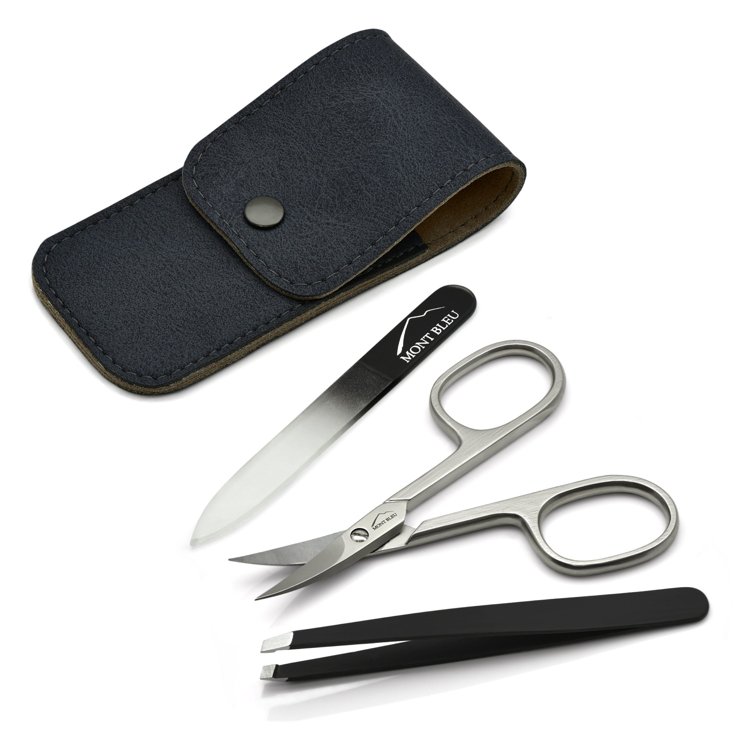 Mont Bleu 3-piece Manicure Set in Soft Leatherette Case