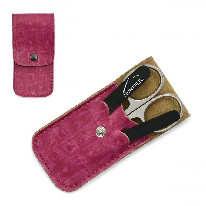 Mont Bleu 3-piece Manicure Set in Leatherette Case, Pink