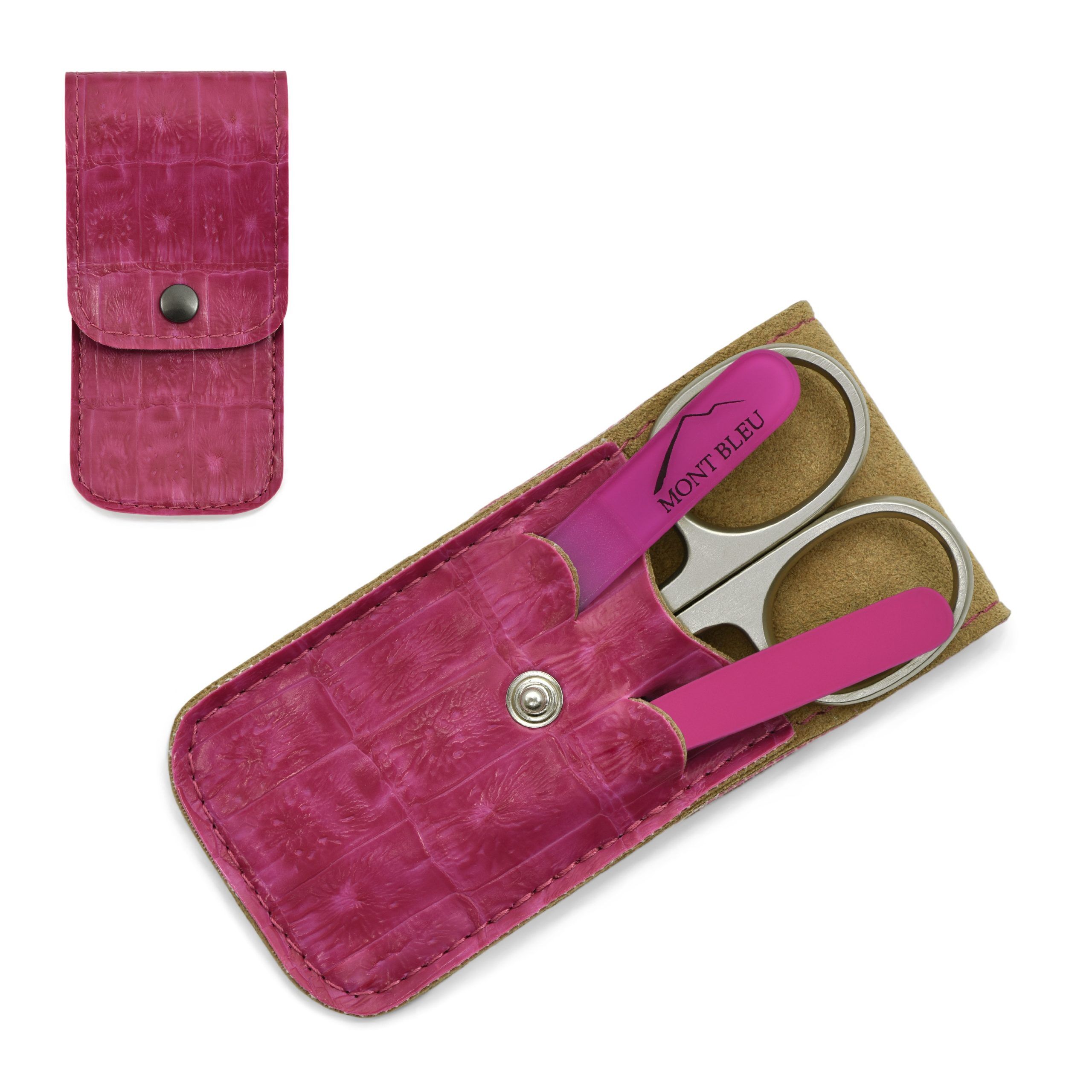 Mont Bleu 3-piece Manicure Set in Leatherette Case, Pink