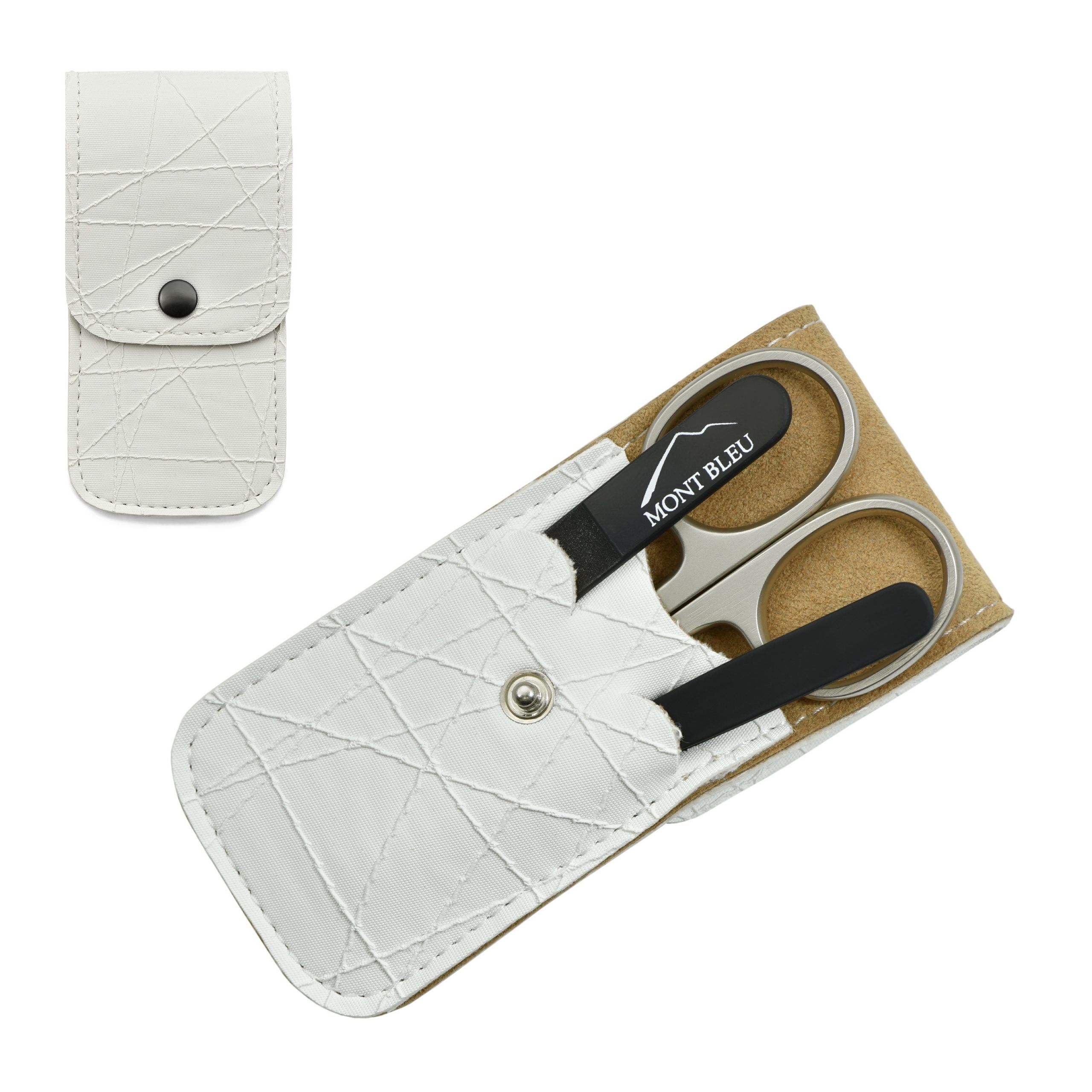 Mont Bleu 3-piece Manicure Set in Leatherette Case, White