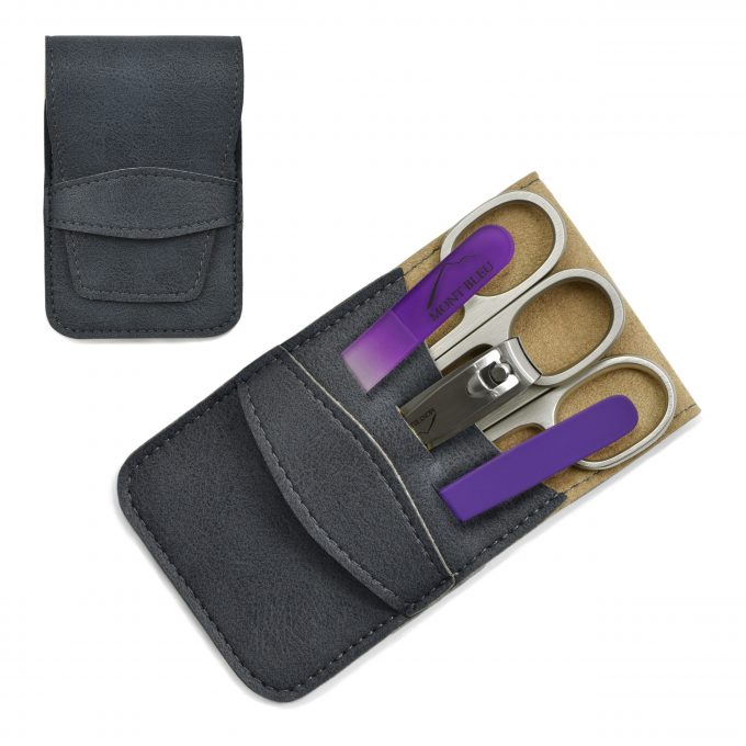 Mont Bleu 5-piece Manicure Set in Vegan Faux Leather Case