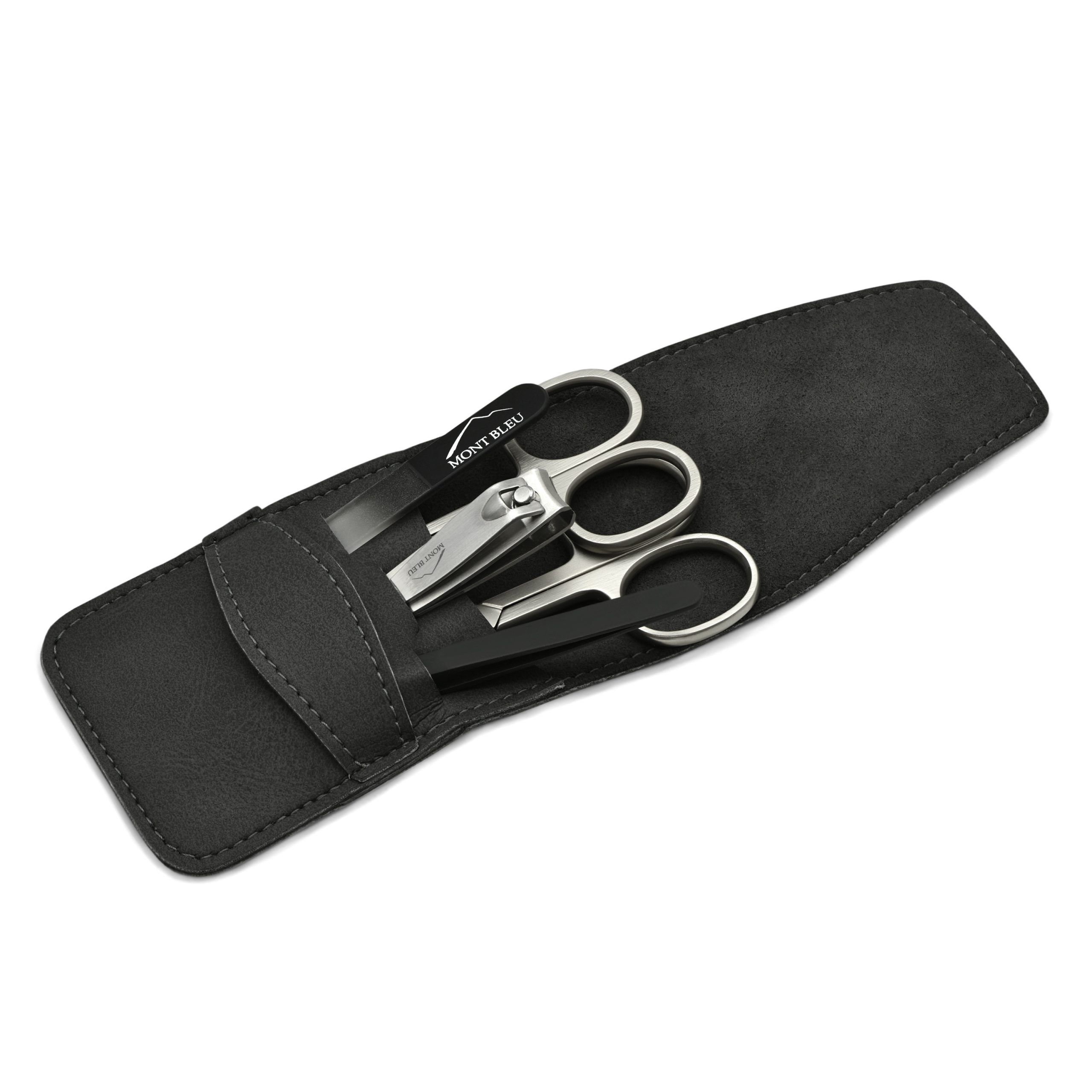 Mont Bleu 5-piece Manicure Set in Vegan Faux Leather Case, Blue