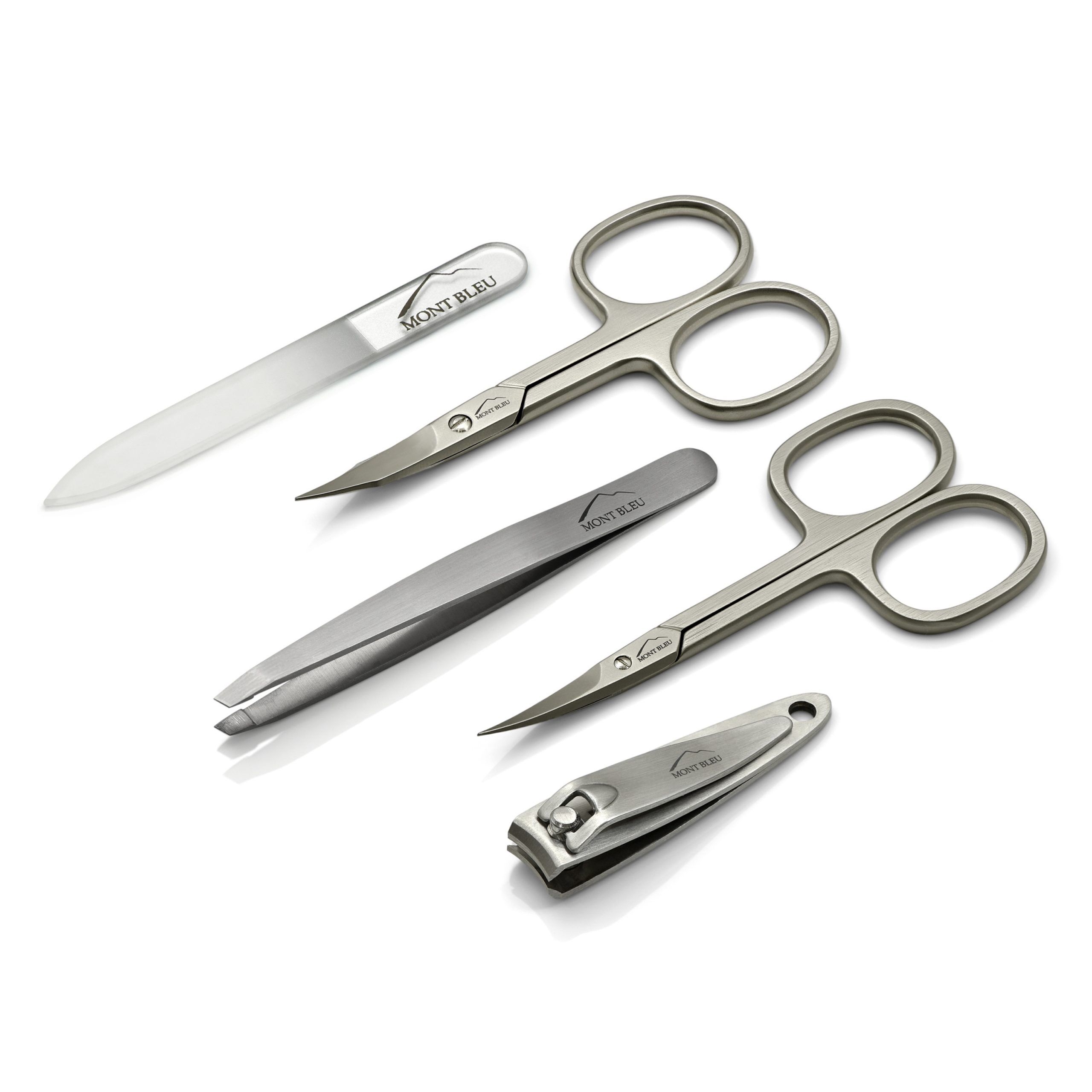 Mont Bleu 5-piece Manicure Set in Vegan Faux Leather Case, Blue