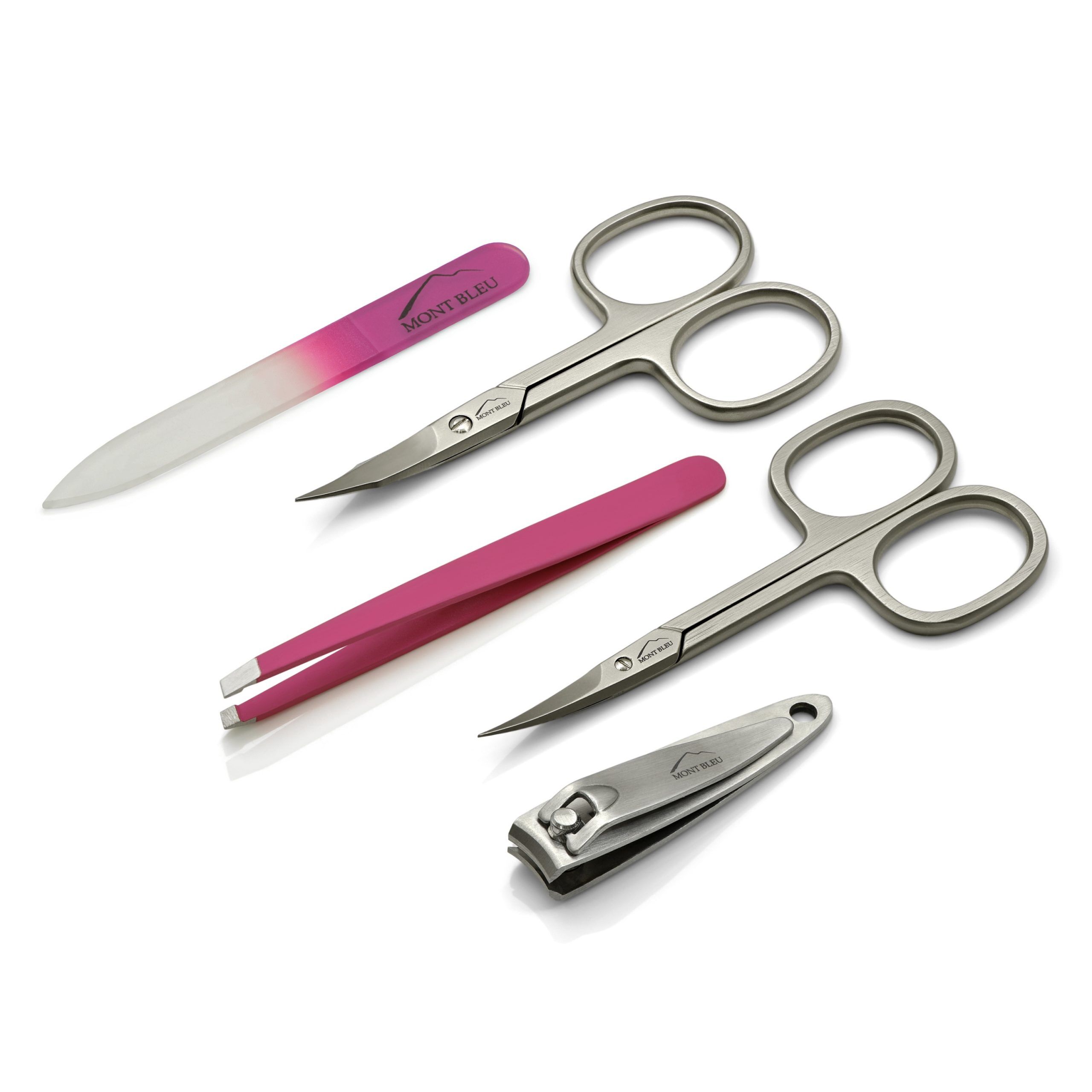 Mont Bleu 5-piece Manicure Set in Vegan Faux Leather Case, Pink Mont Bleu 5-piece Manicure Set in Vegan Faux Leather Case, Pink