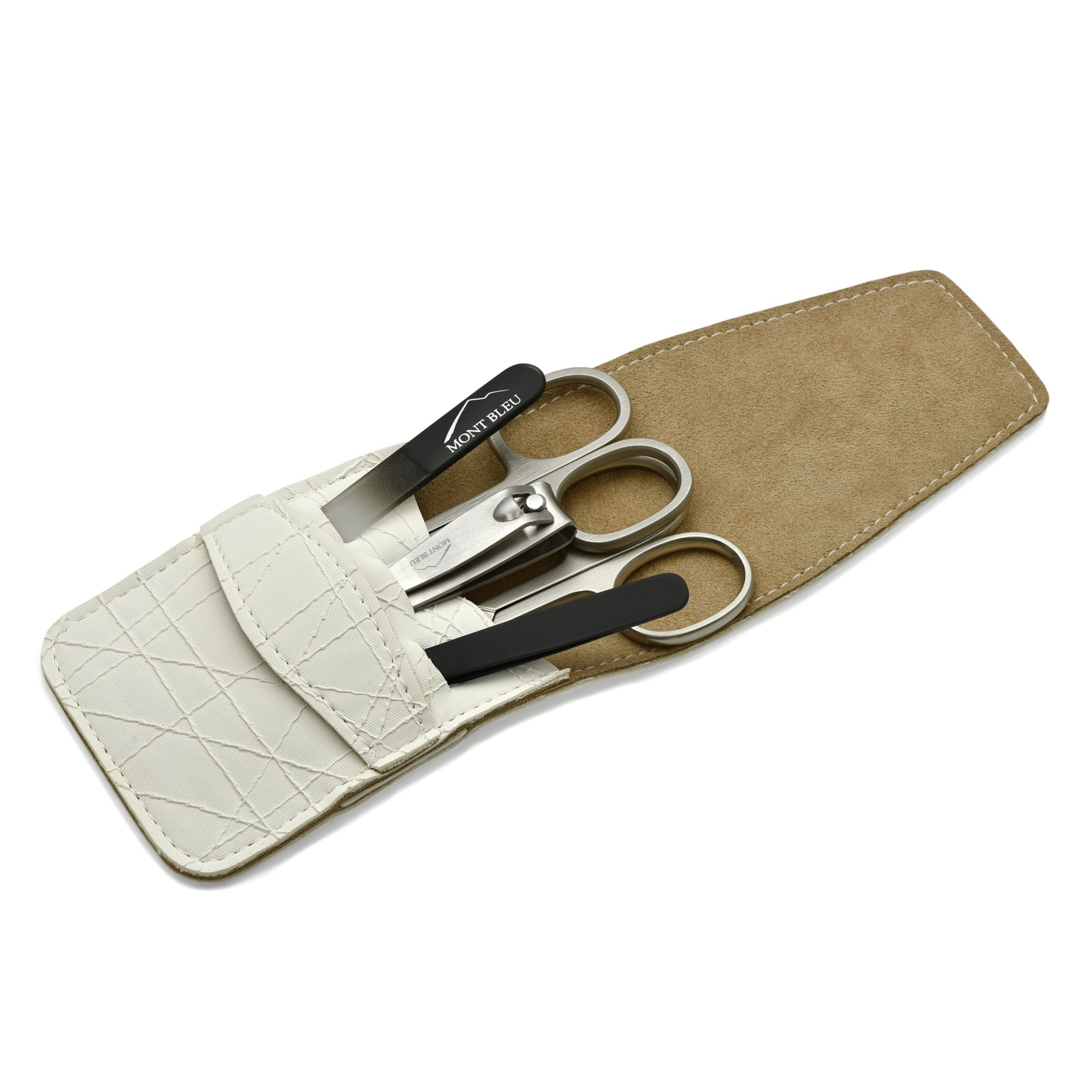 Mont Bleu 5-piece Manicure Set in Vegan Faux Leather Case, White
