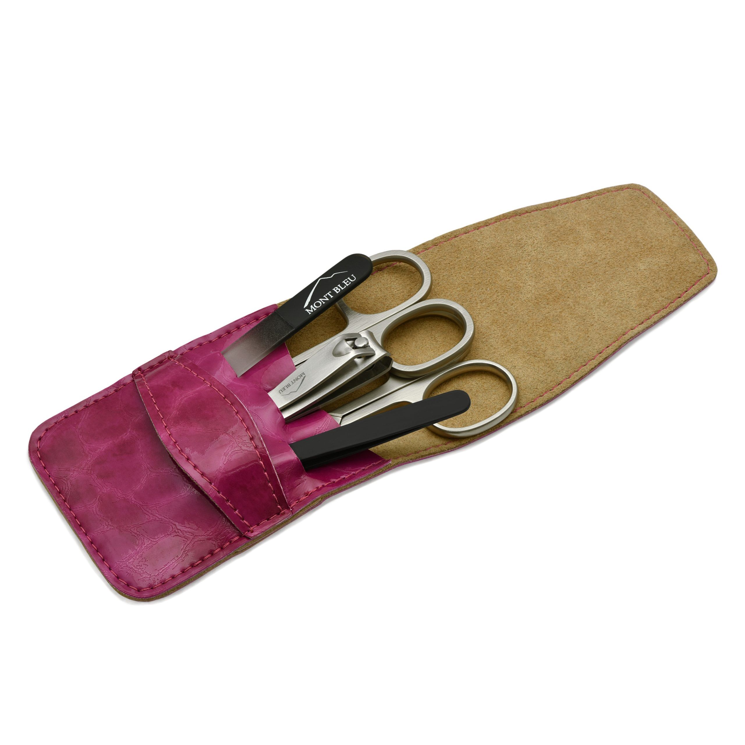 Mont Bleu 5-piece Manicure Set in Vegan Faux Leather Case, Fuchsia Mont Bleu 5-piece Manicure Set in Vegan Faux Leather Case, Fuchsia