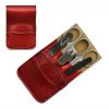 Mont Bleu 5-piece Manicure Set in Vegan Faux Leather Case, Red