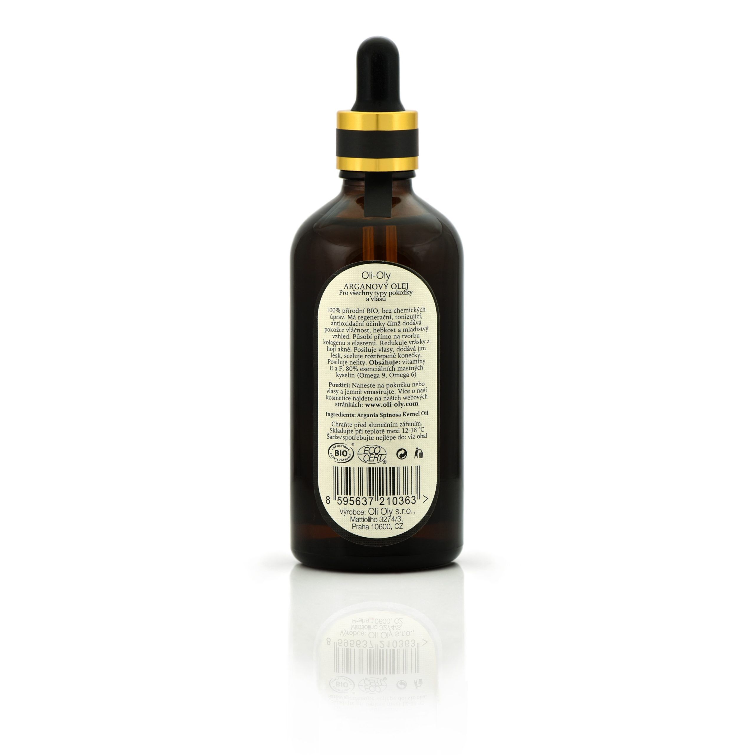 Oli-Oly Pure Argan Oil for Hair, Face and Body Skin, 100 ml, Unscented