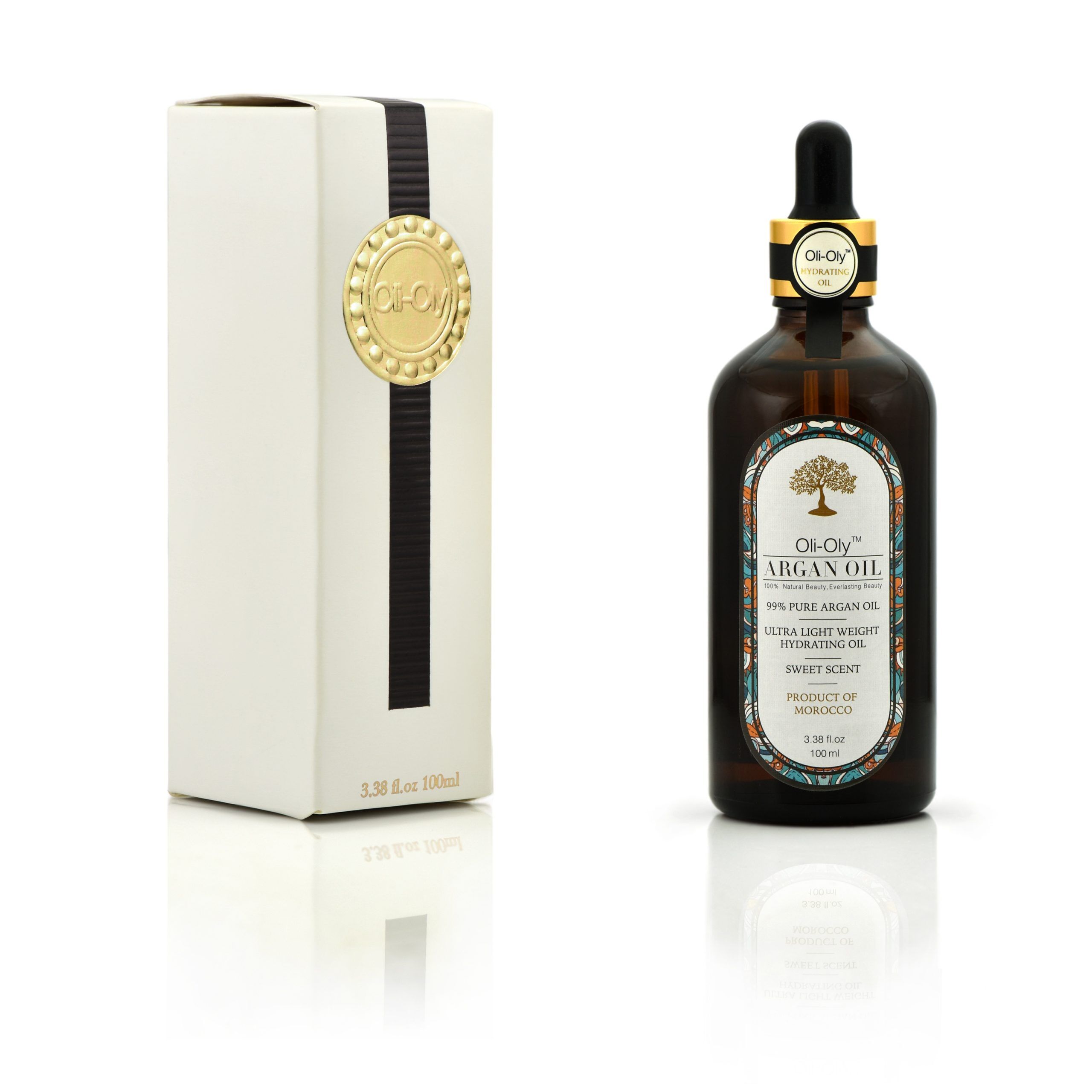 Oli-Oly 99% Argan Oil for Hair, Face and Body Skin, 100 ml, Sweet Scent