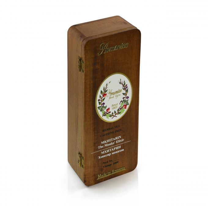 Armeniac Mkhitarin – 100% naturalna, dzika, sypana herbata ziołowa w drewnianym pudełku, 50 g