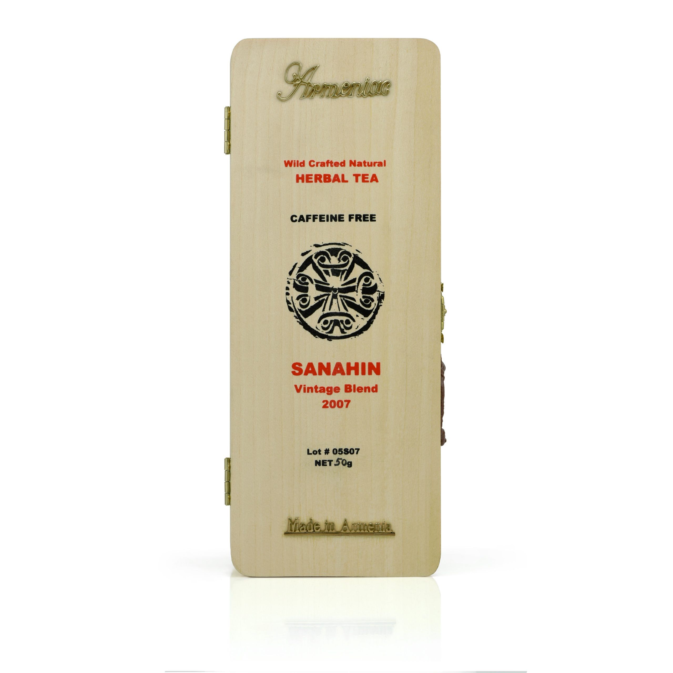 Armeniac Sanahin – 100% naturalna, dzika, sypana herbata ziołowa w drewnianym pudełku, 50 g