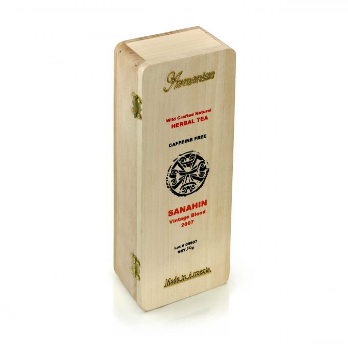 Armeniac Sanahin – 100% Natural Wild Crafted Loose Leaf Herbal Tea in a Wooden Box, 50 g