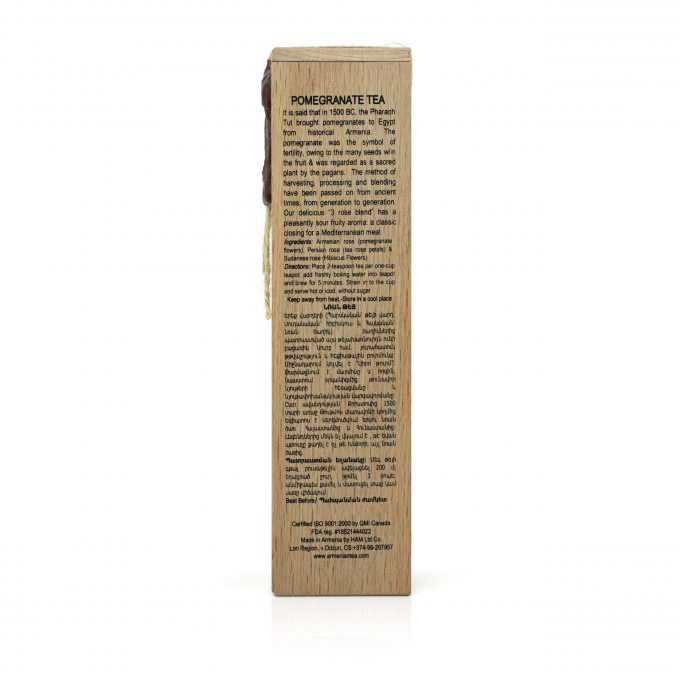 Ancient Herbals Napar z granatu – 100% naturalna, dzika, sypana herbata ziołowa w drewnianym pudełku, 25 g