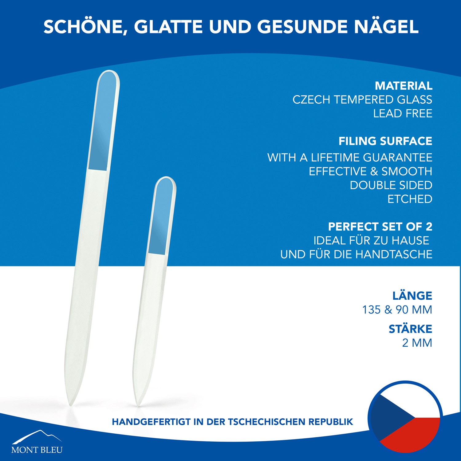 Mont Bleu® Set of 2 Glass Nail Files