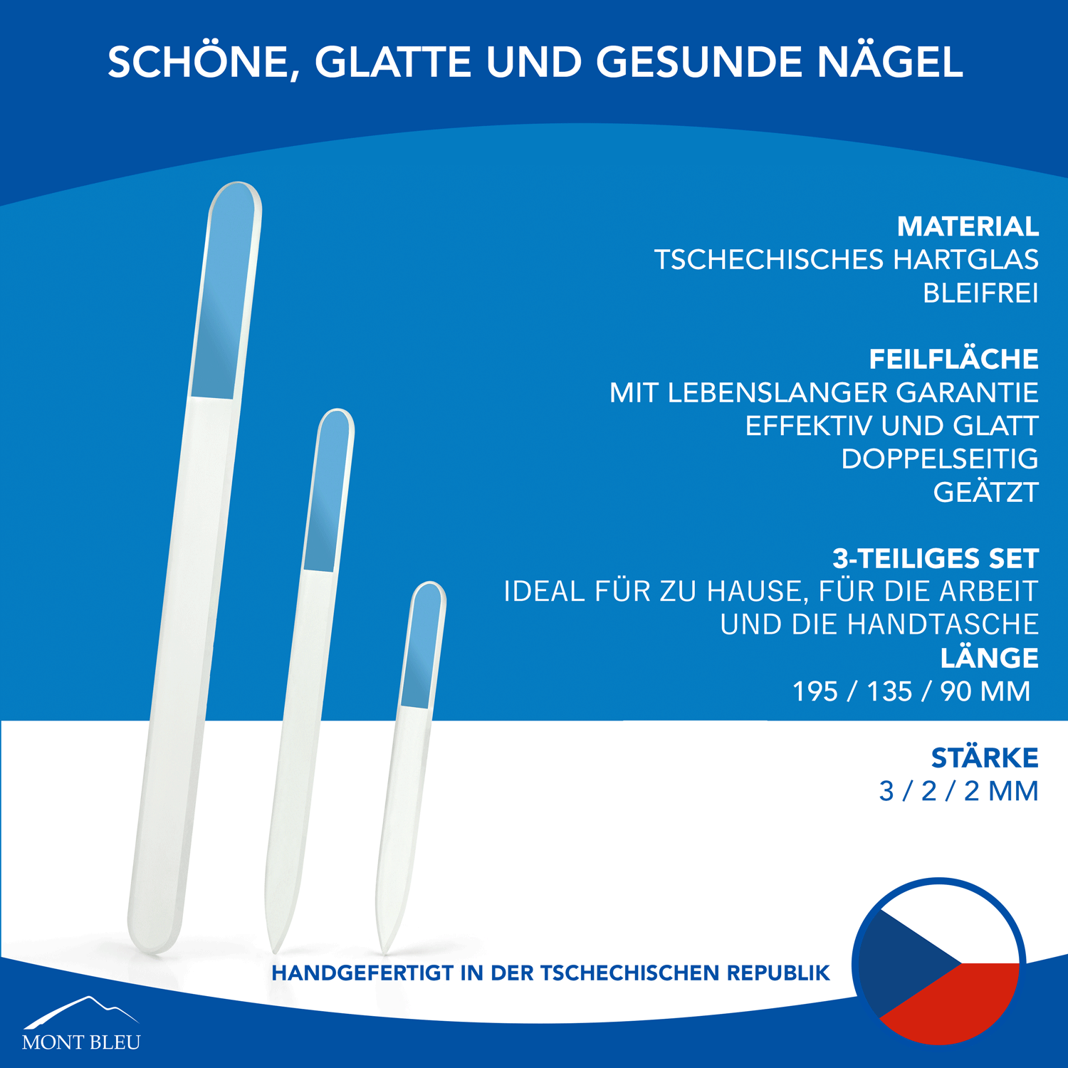 Mont Bleu® Set mit 3 Glasnagelfeilen