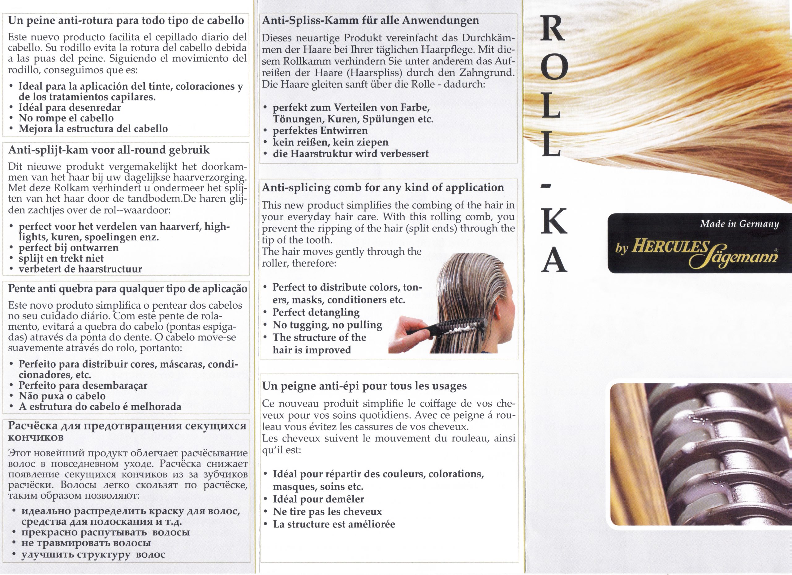 Hercules Sägemann Triumph Master Roll-Ka 79402 Griffkamm 9" Rolle silber