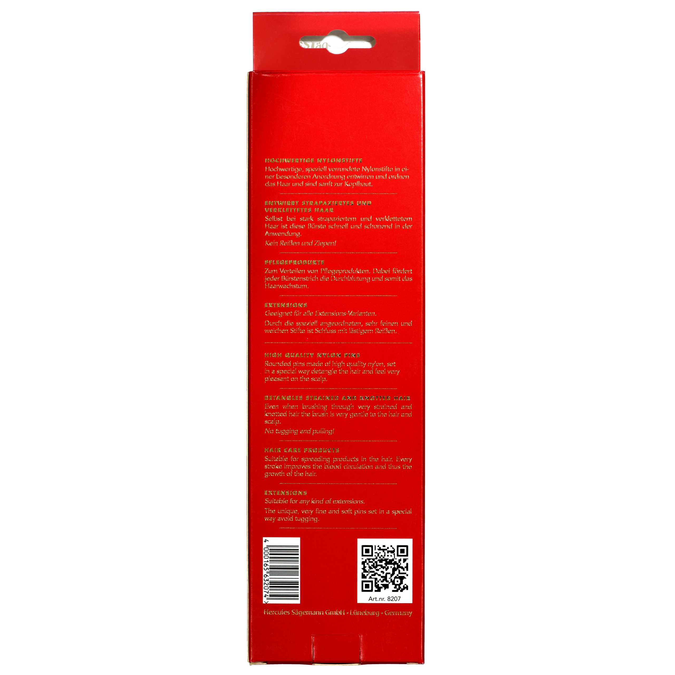 Hercules Sägemann Spazzola districante per cuoio capelluto 8207 Regali di compleanno rossi per donna e ragazza