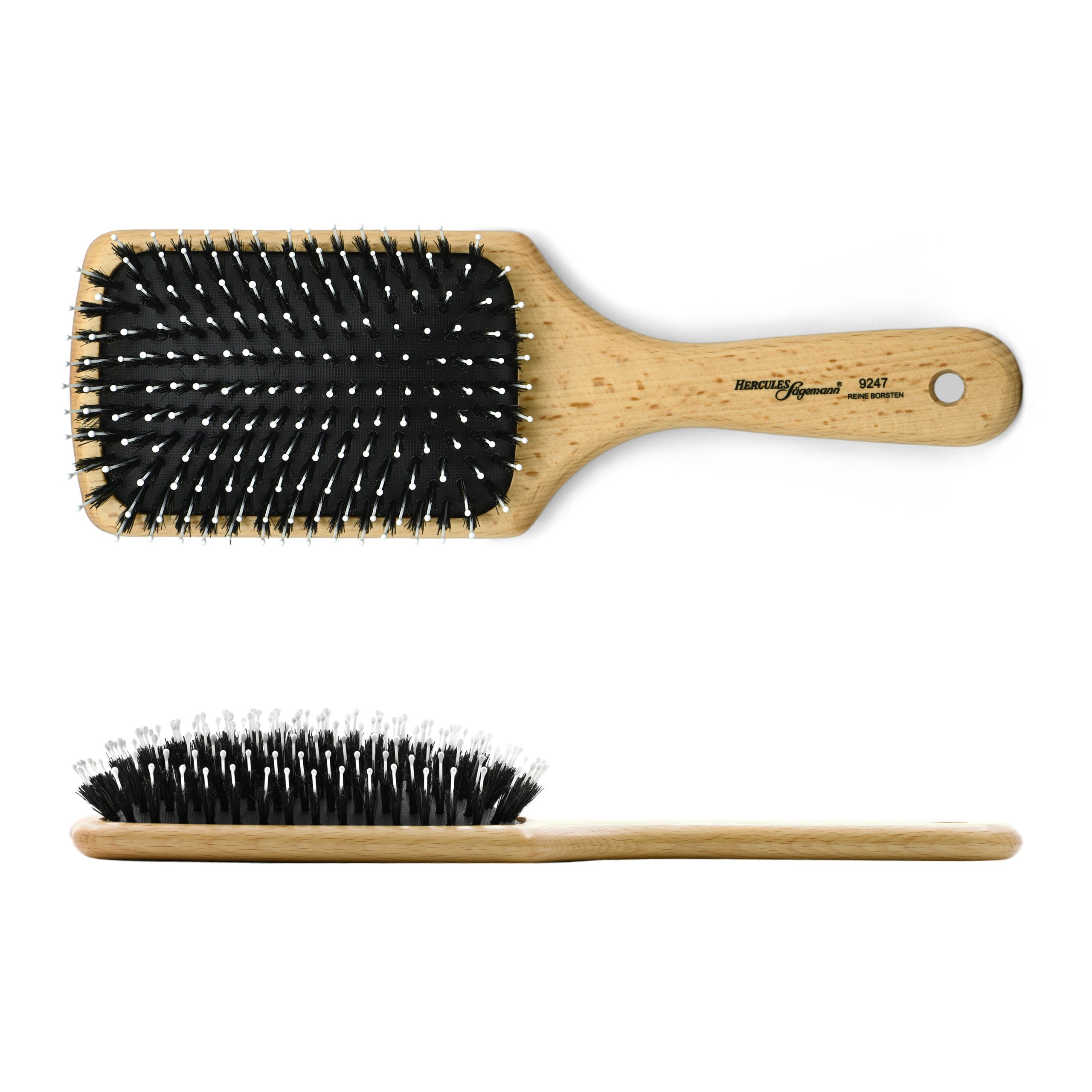 Hercules Sägemann 9247 Paddle Brush 11-reihig Wood Wild Boar Bristles